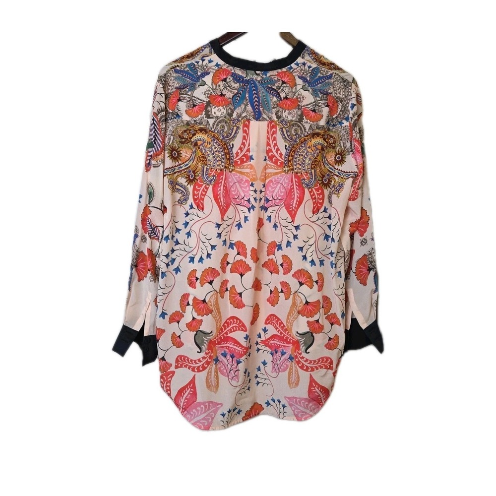 Saloni Bobbi Blouse Silk Floral Paisley Ivory sz‎ US 4 UK 8 - Picture 3 of 10